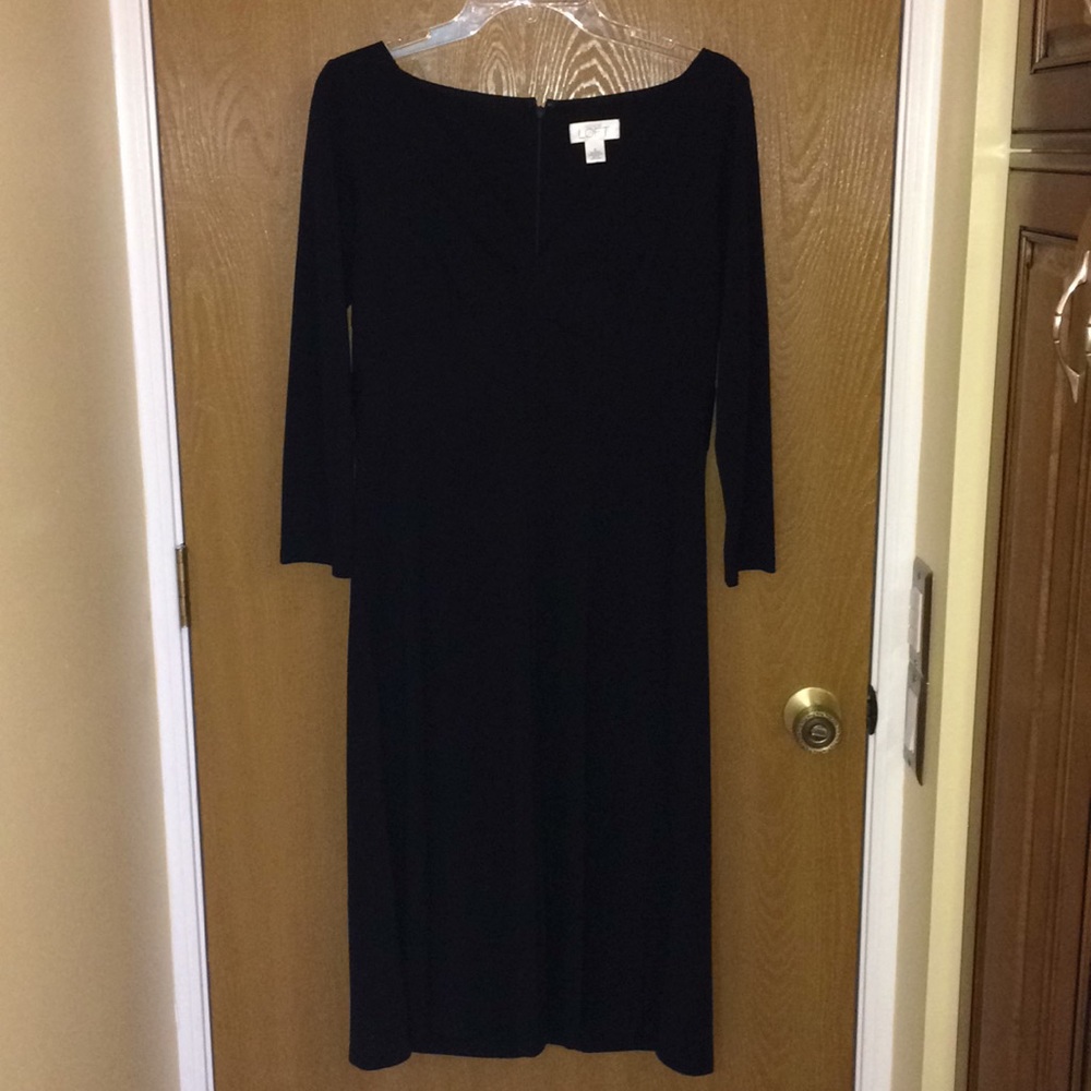 Faux wrap LOFT little black dress! Worn once.